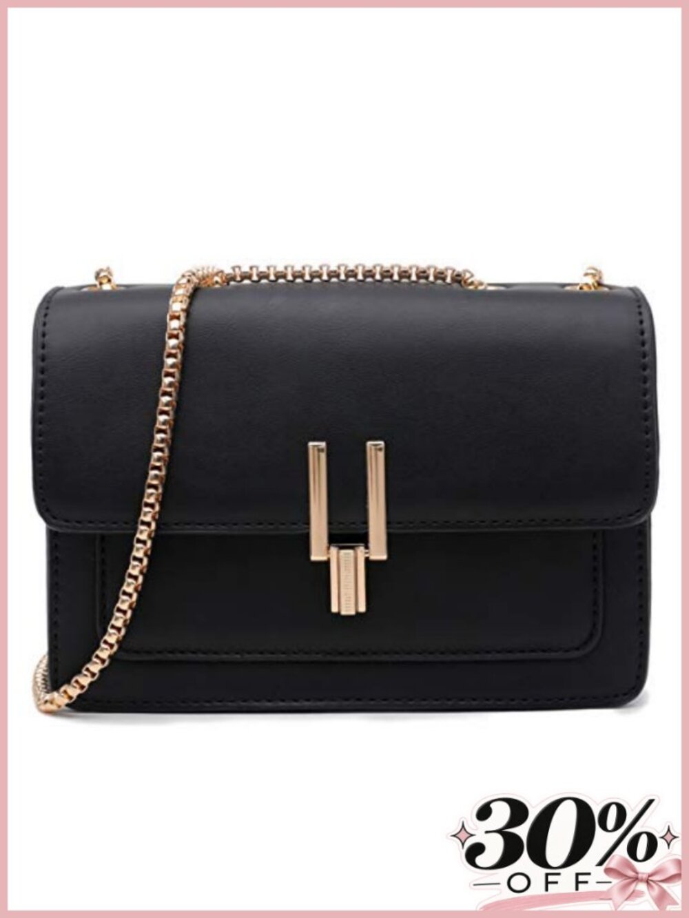Faux Leather Color-Block Crossbody Bag Turn Lock Satchel